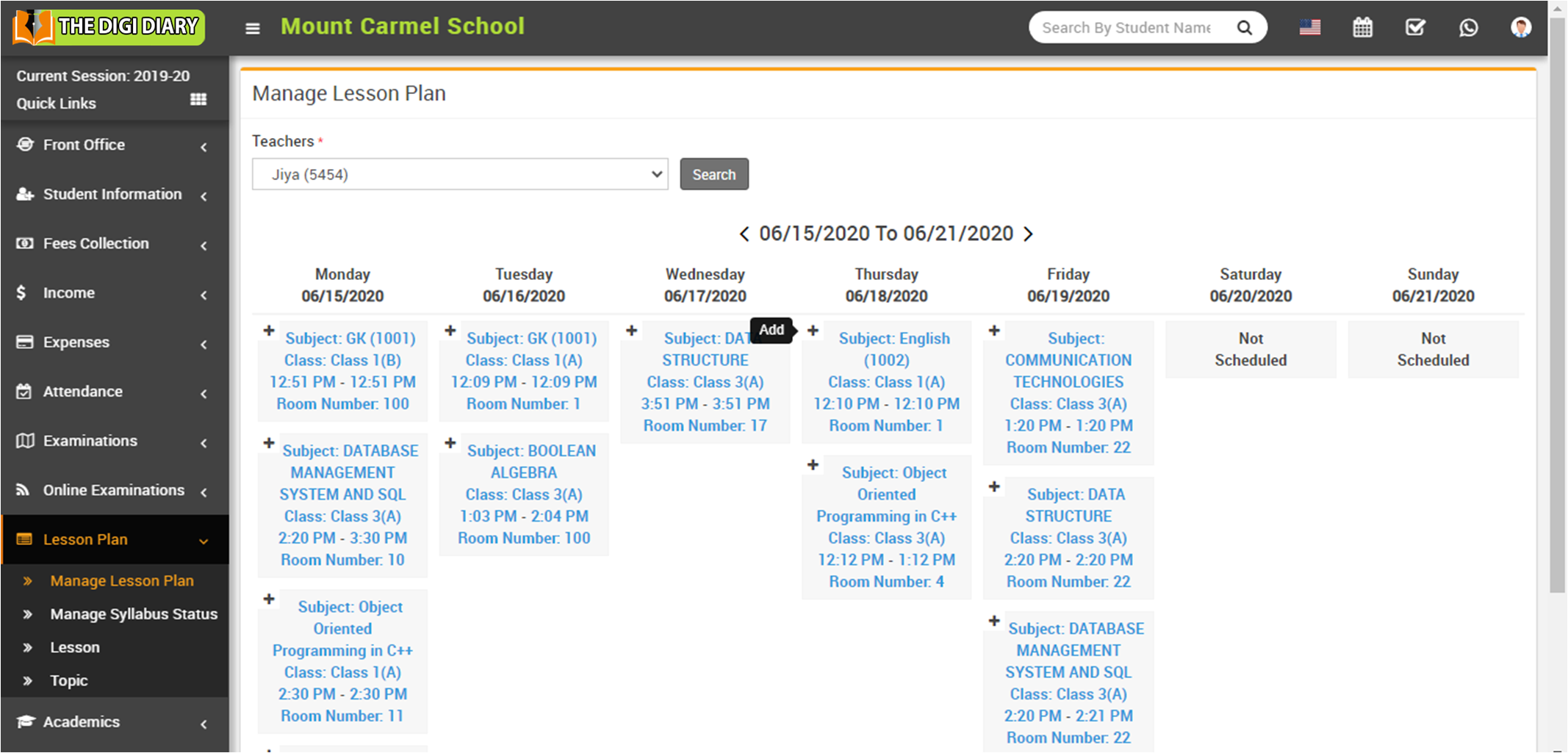 teacher period list