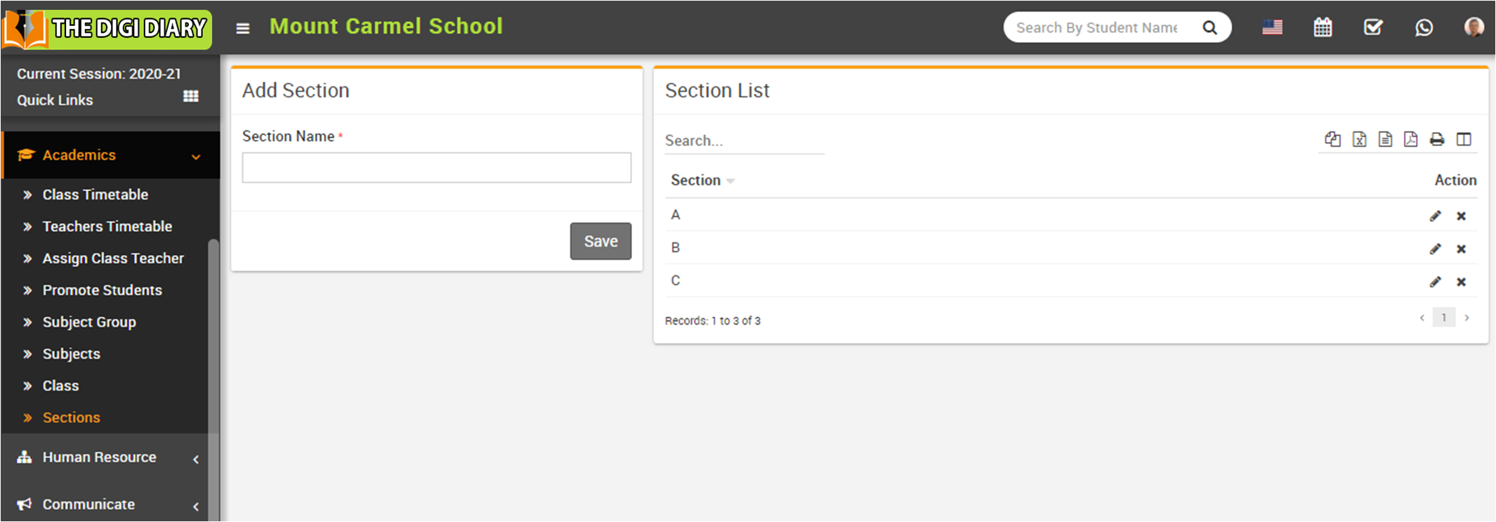 Add section image