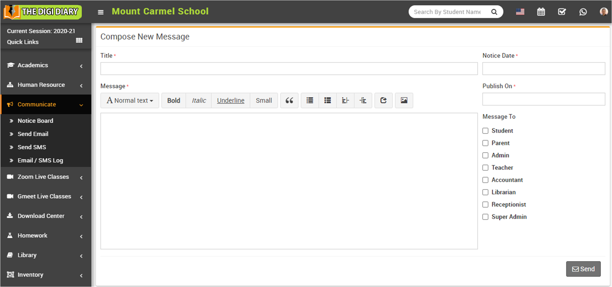 Add post new message image