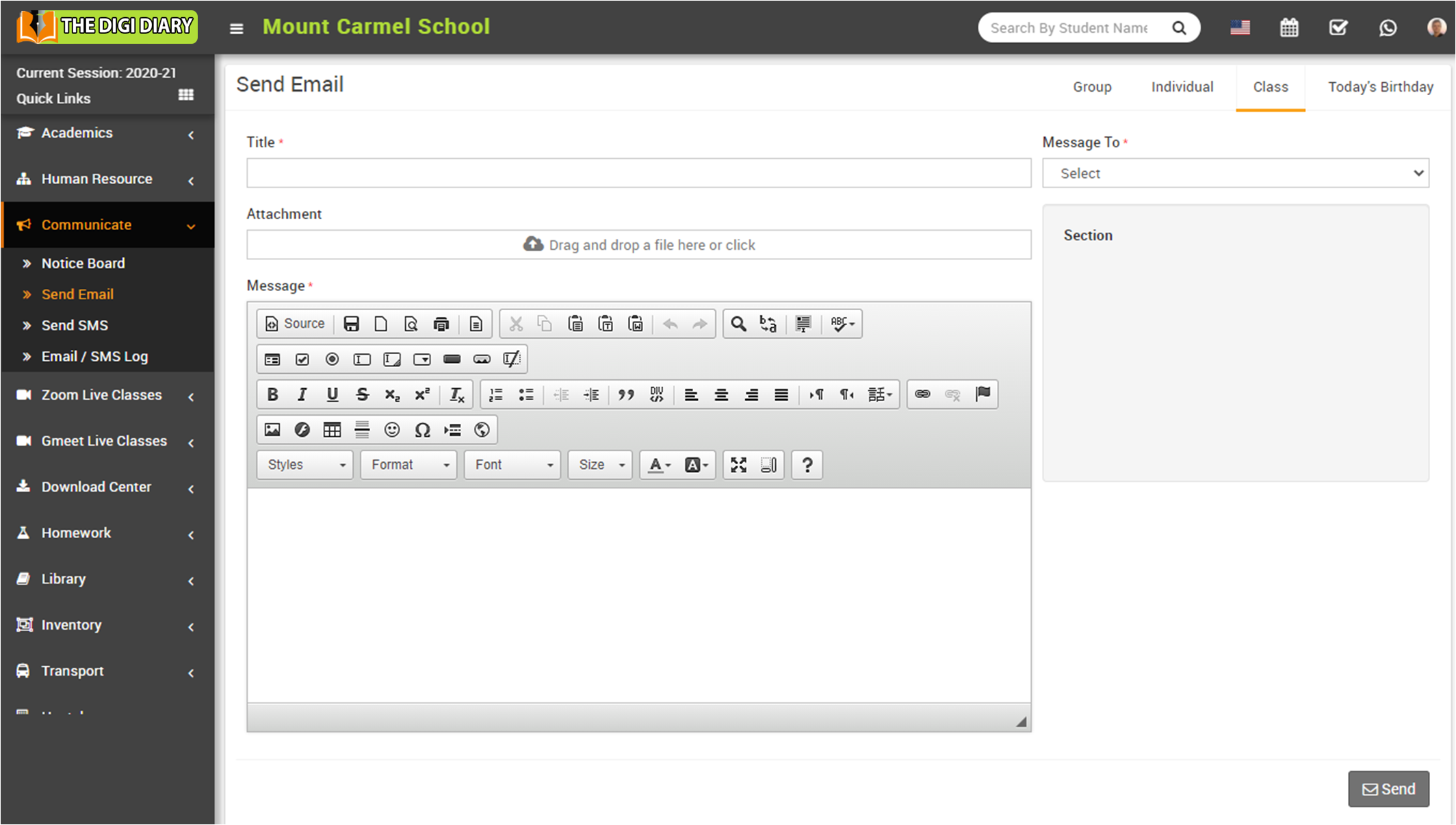 class send email image