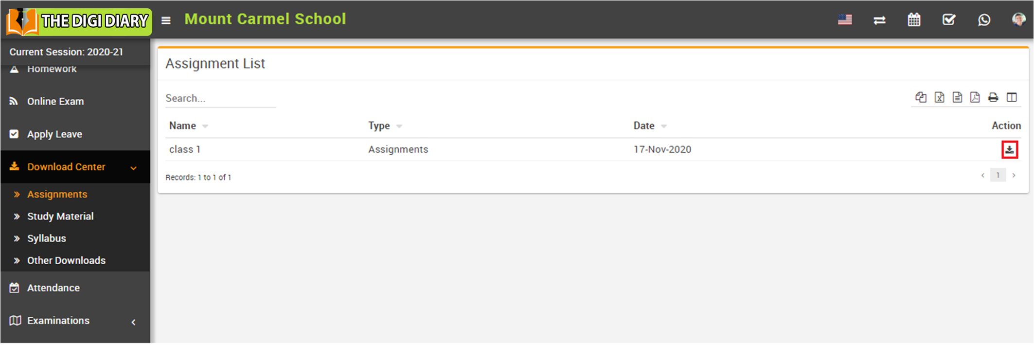 student download assignment image