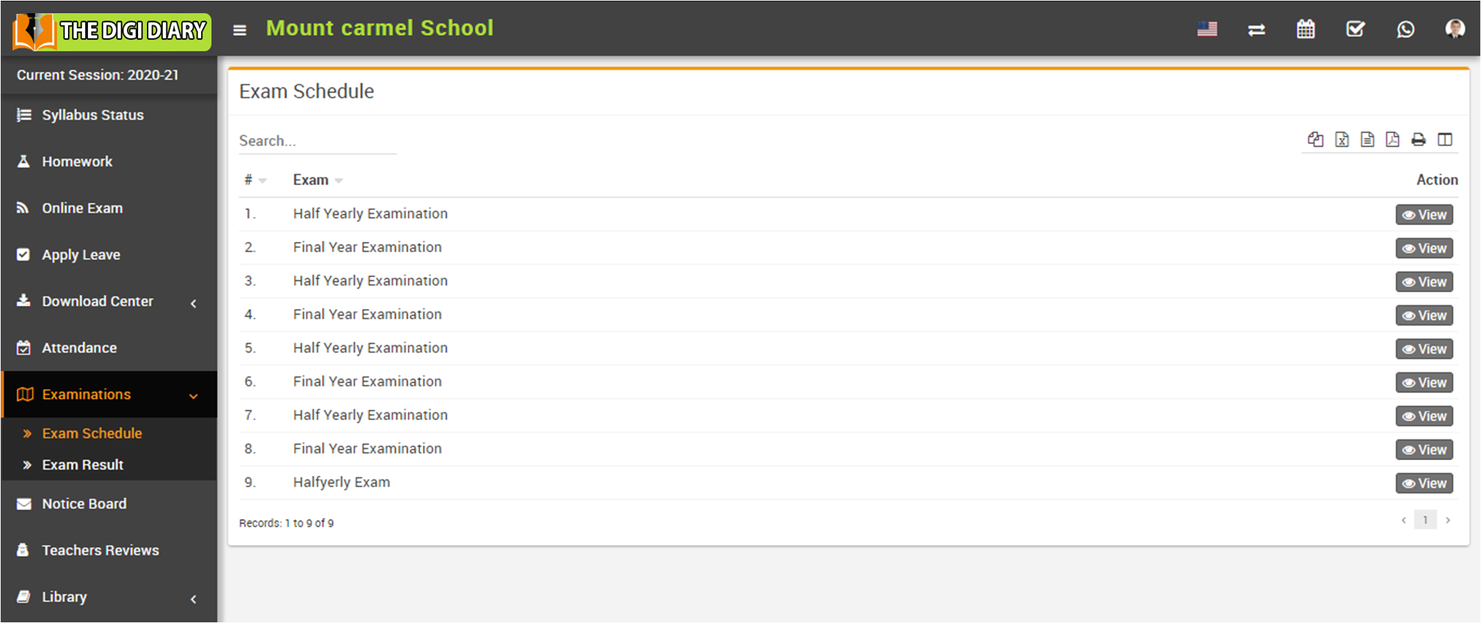 Student-exam schedule