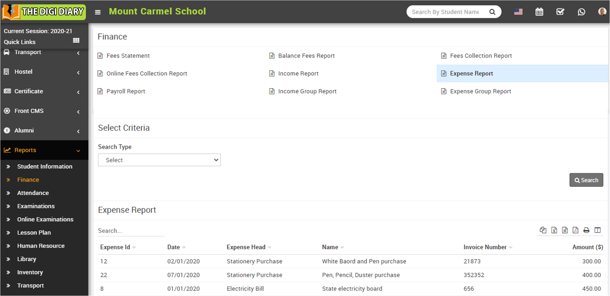 Expense report image 