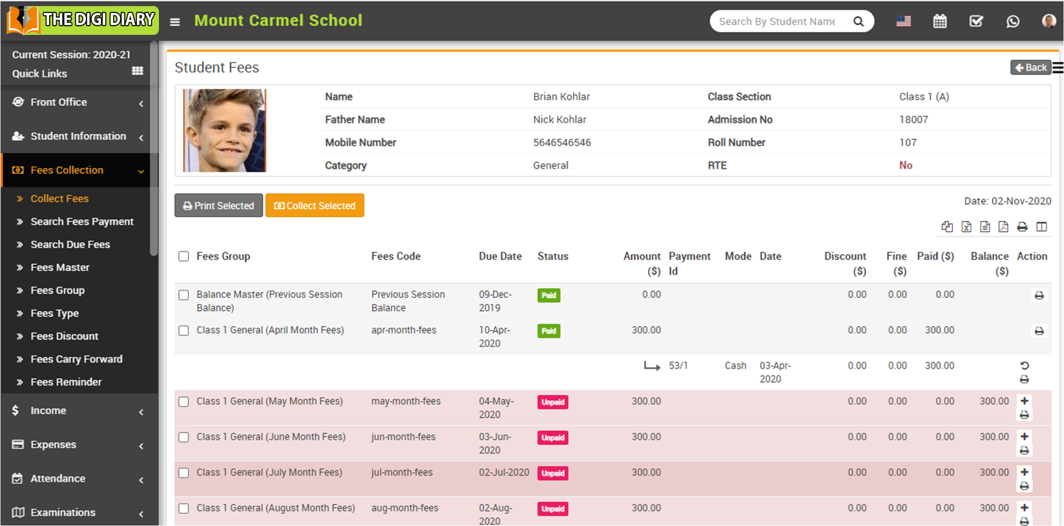 Add student fees image