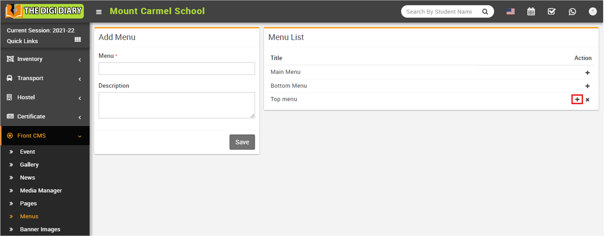 Add menu item image