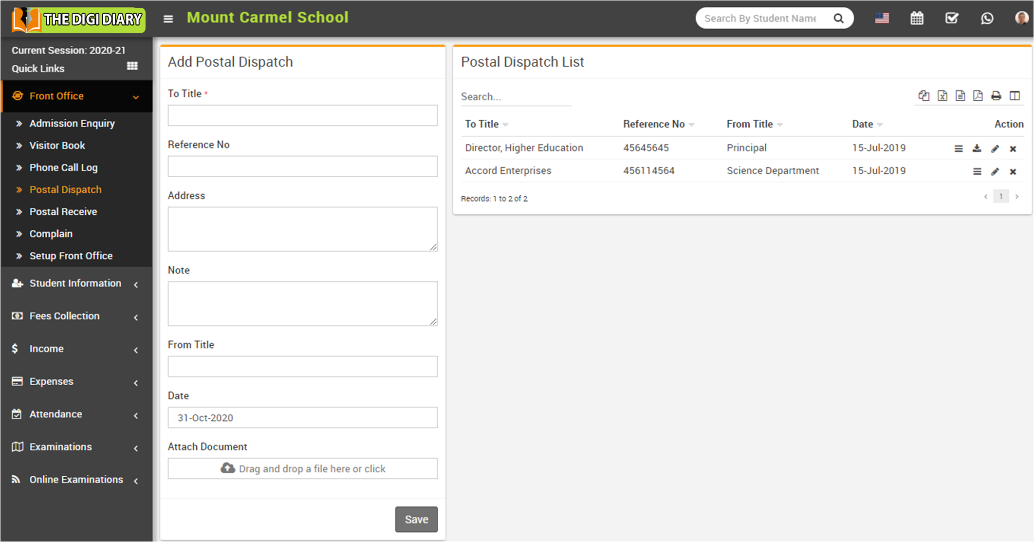 Add postal dispatch image