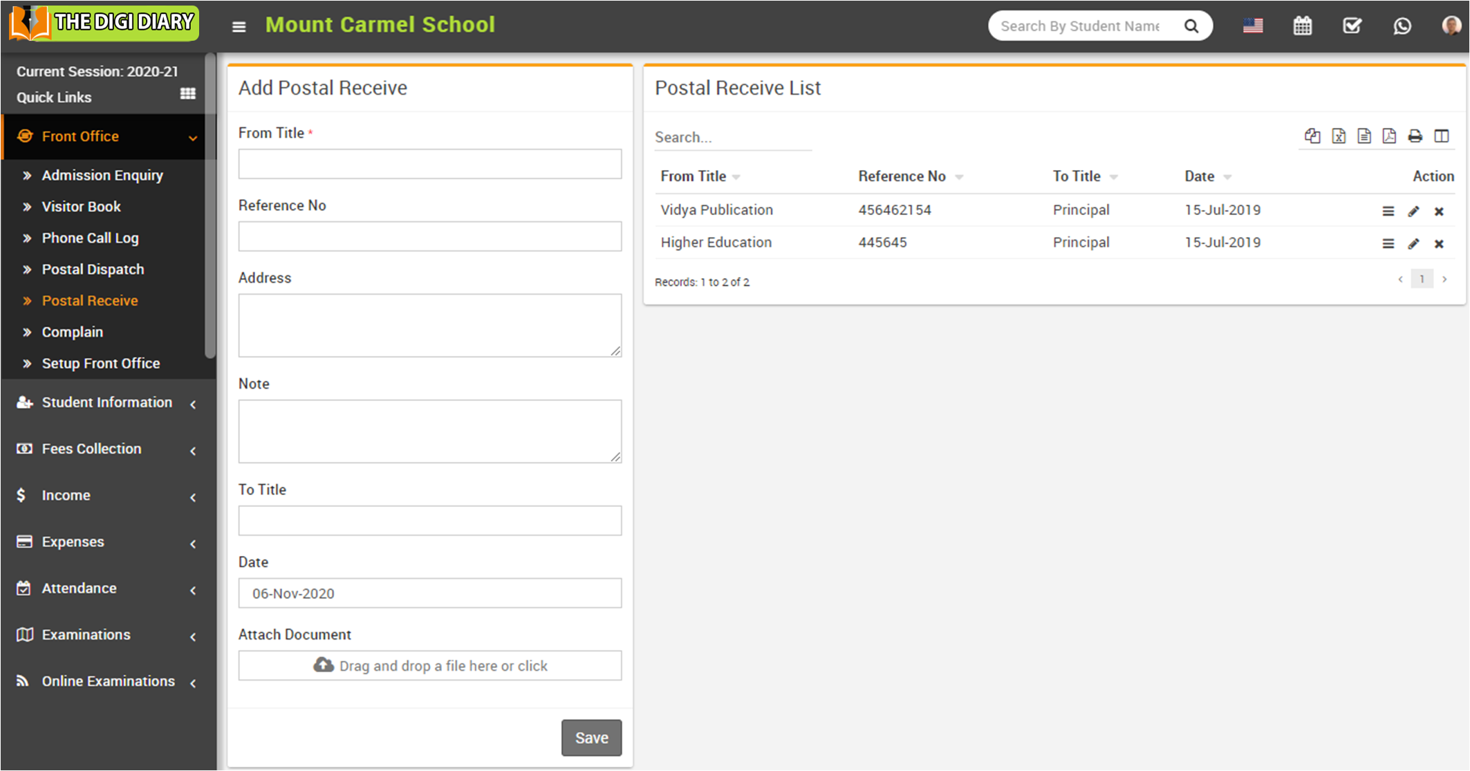 Add postal receive image