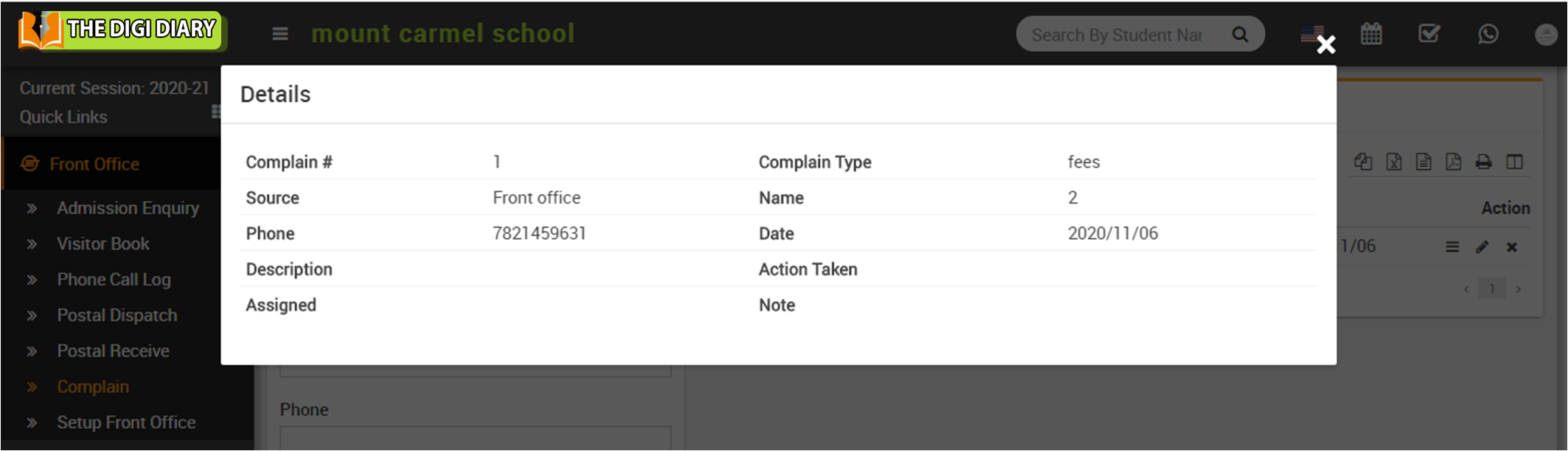 Detail complain image