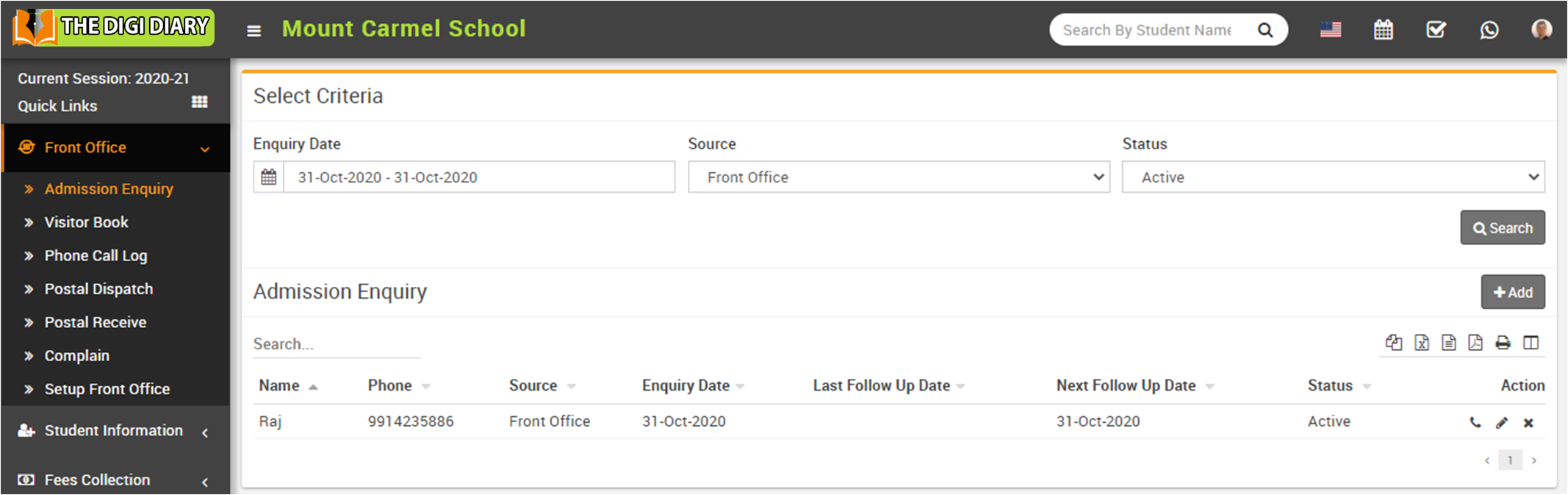 front office enquiry image