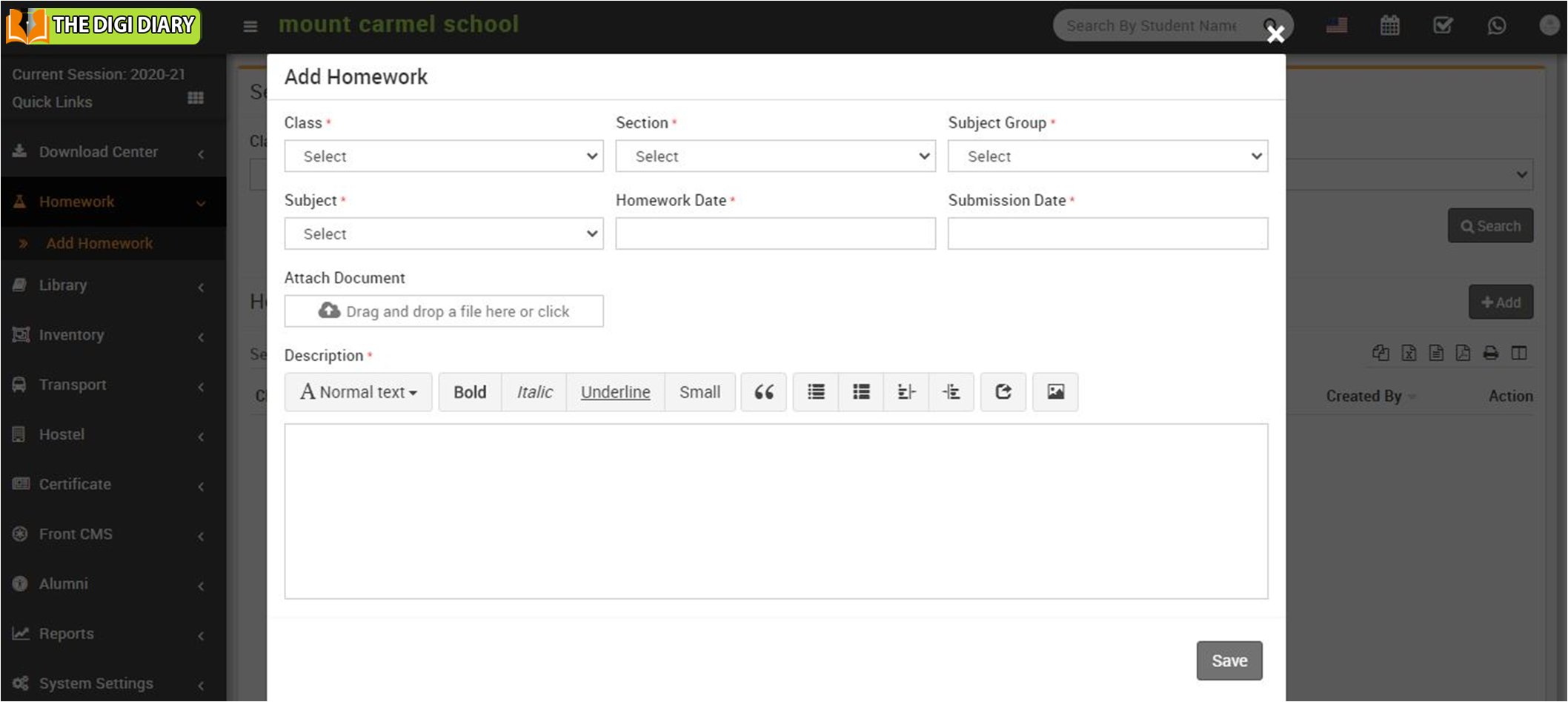 Add homework image