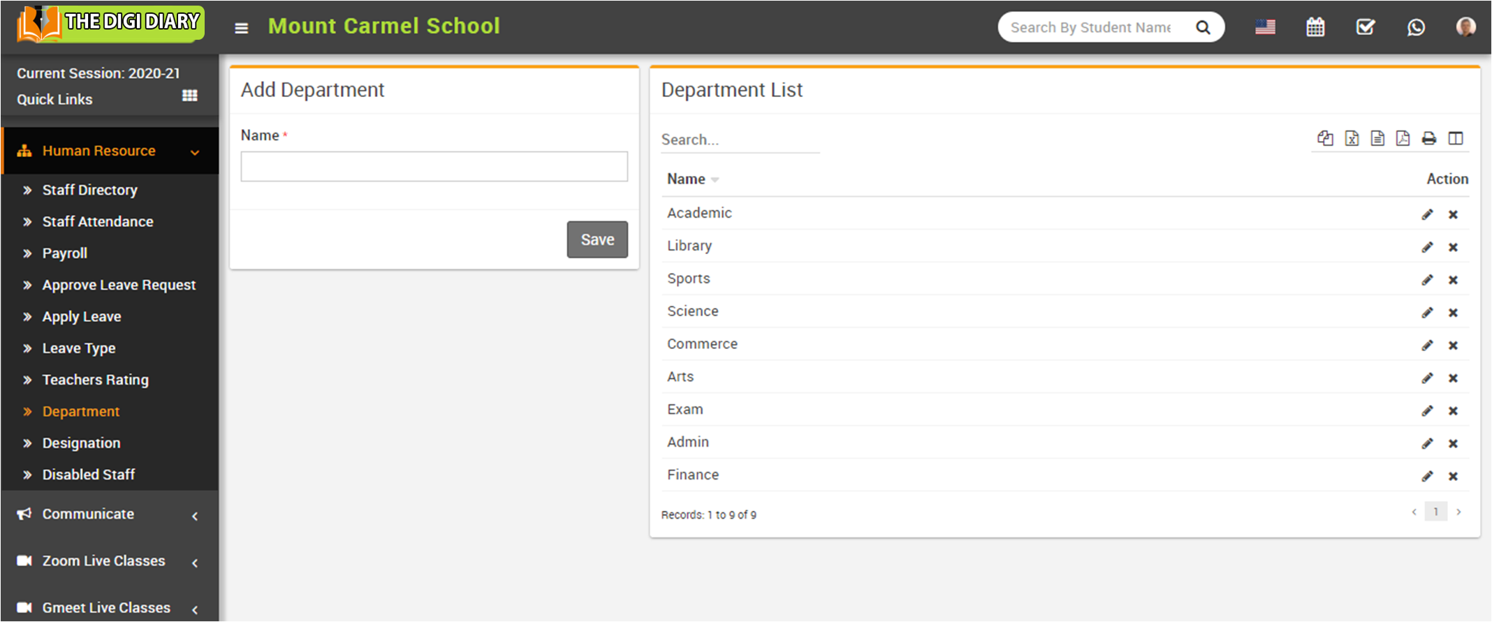 Add department image