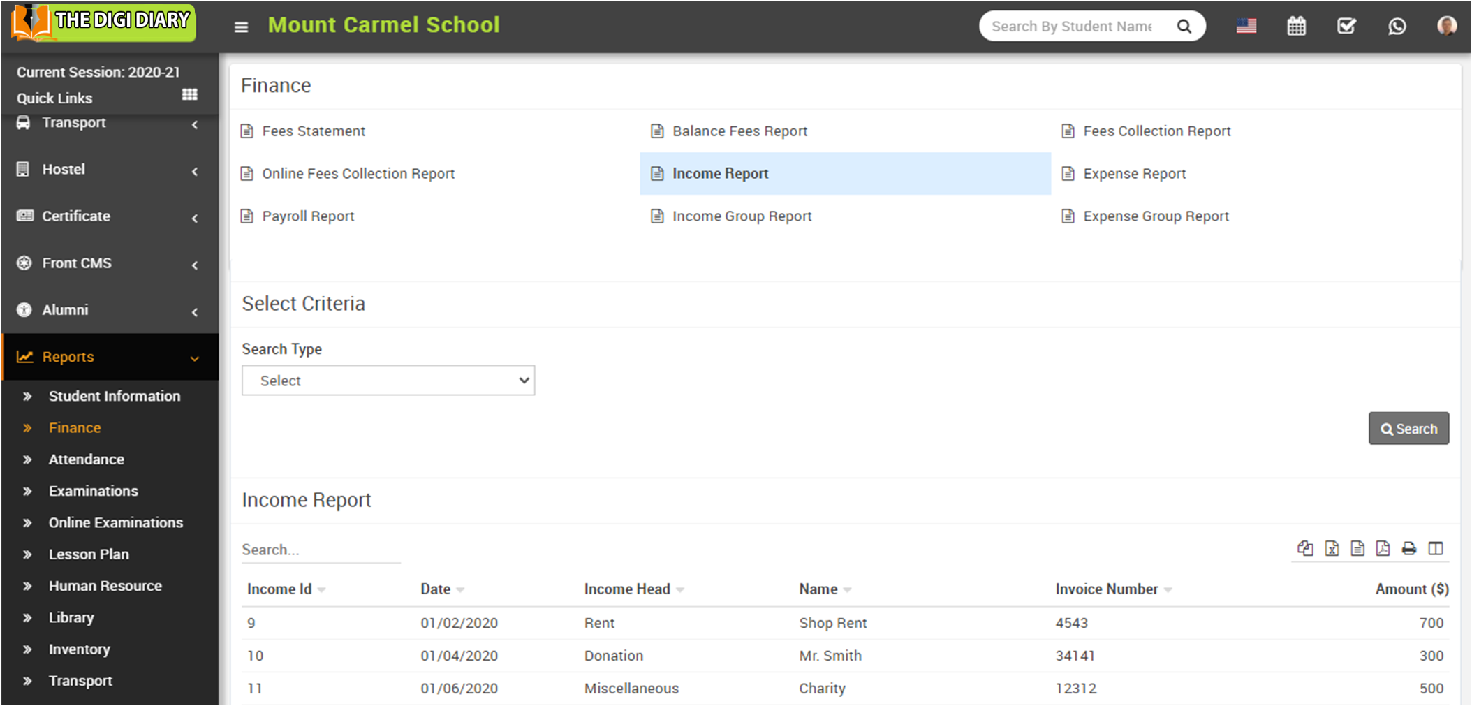 Income report image