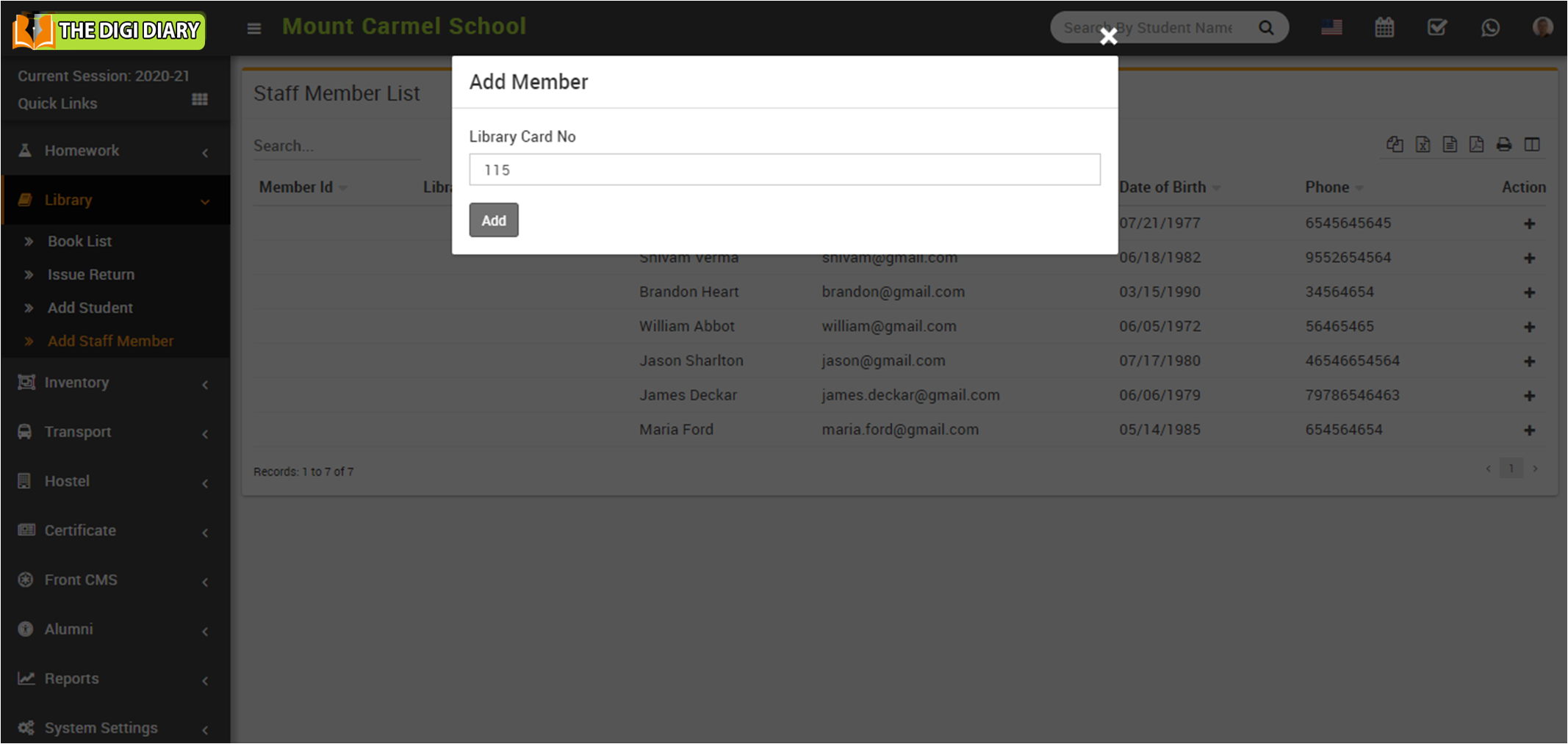 Add staff member image