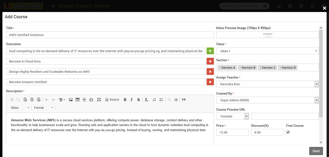 add course image