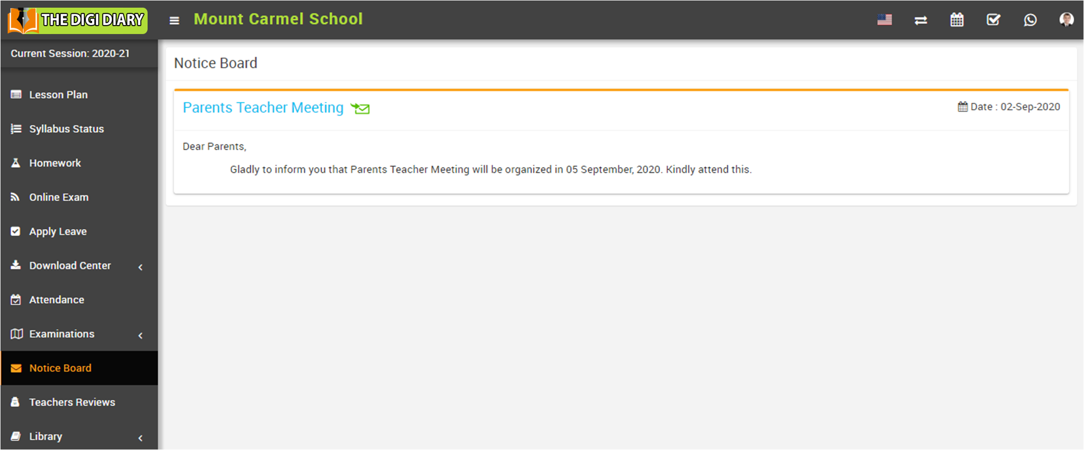Student check notification