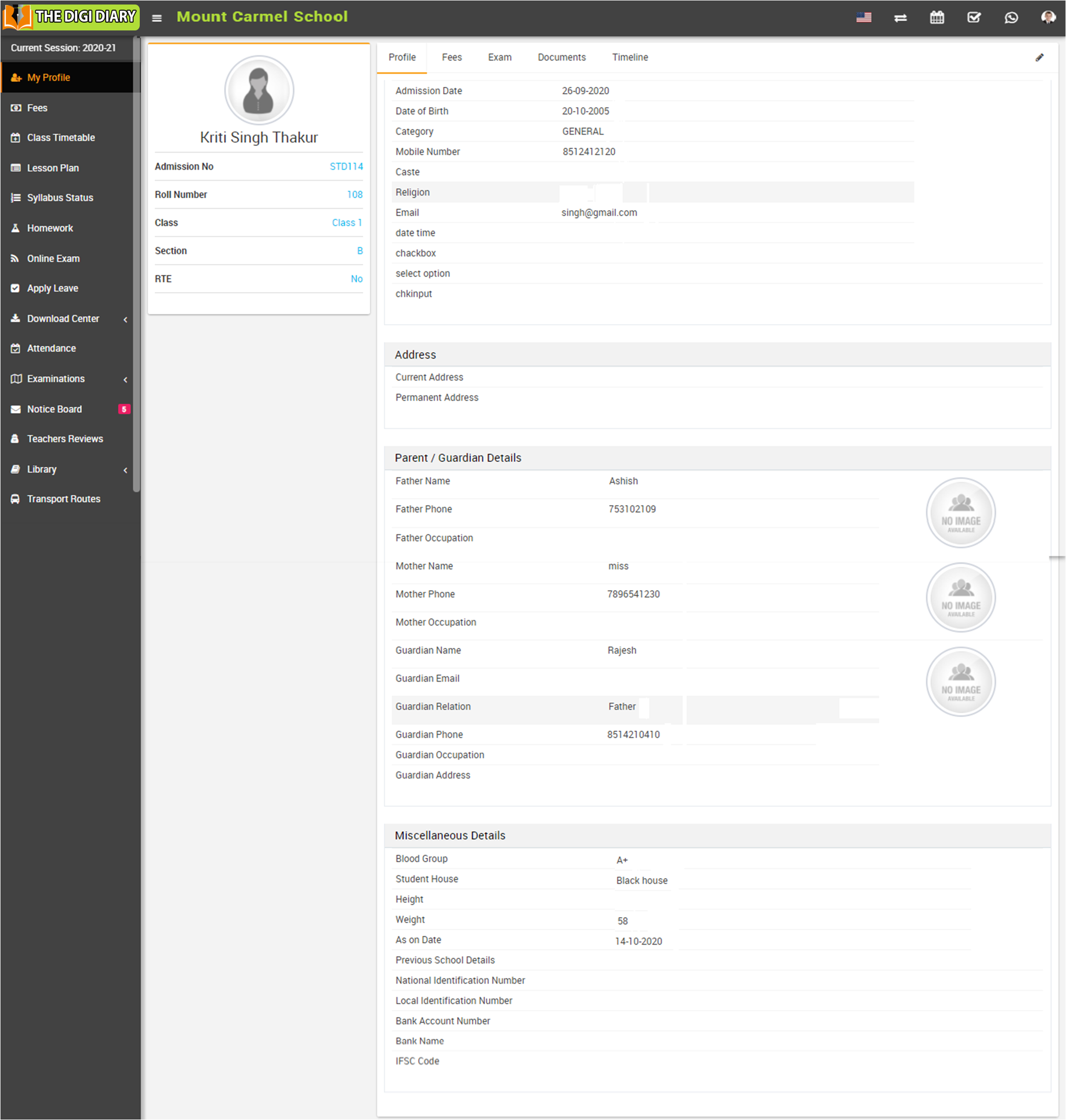 student profile image