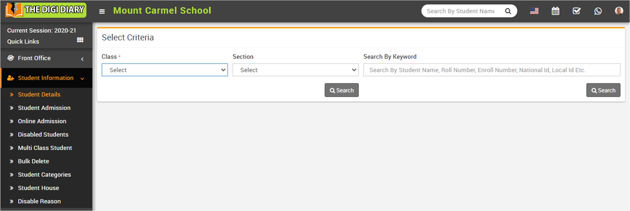 About student information image
