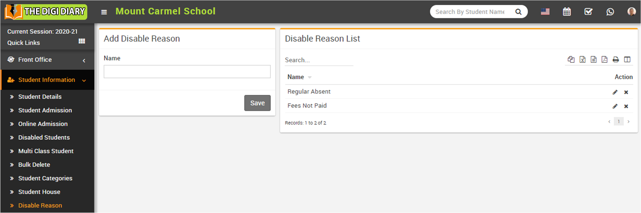 Add disable reason image