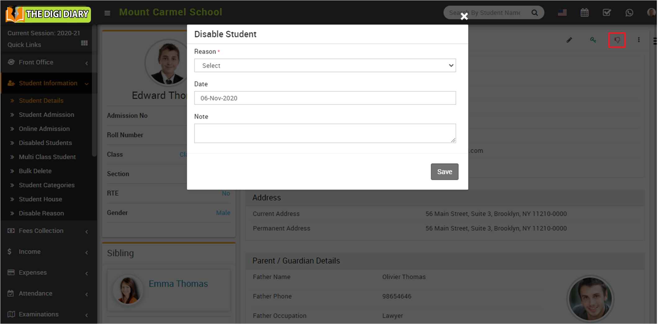 Disable student image