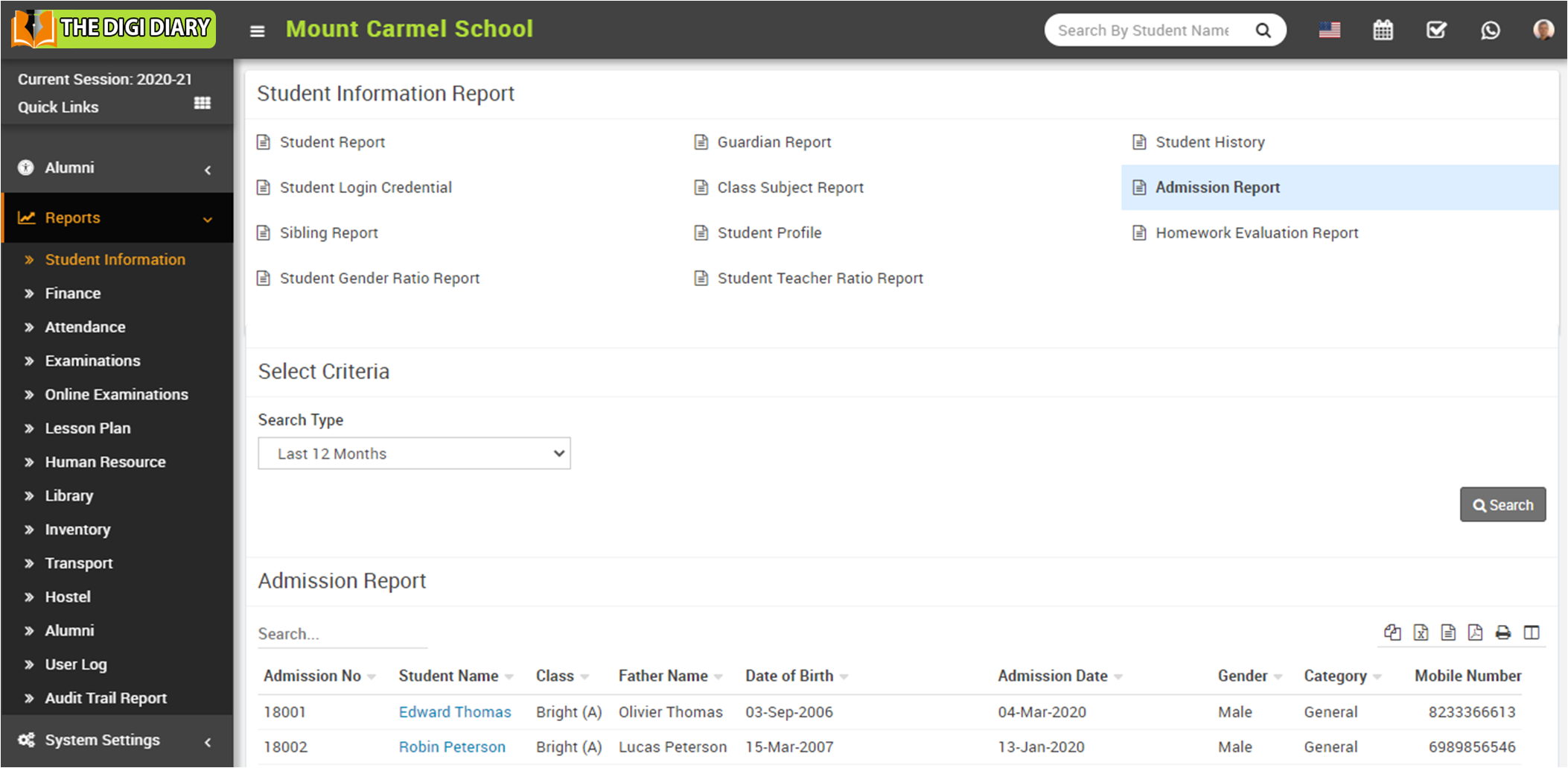 Admission report image