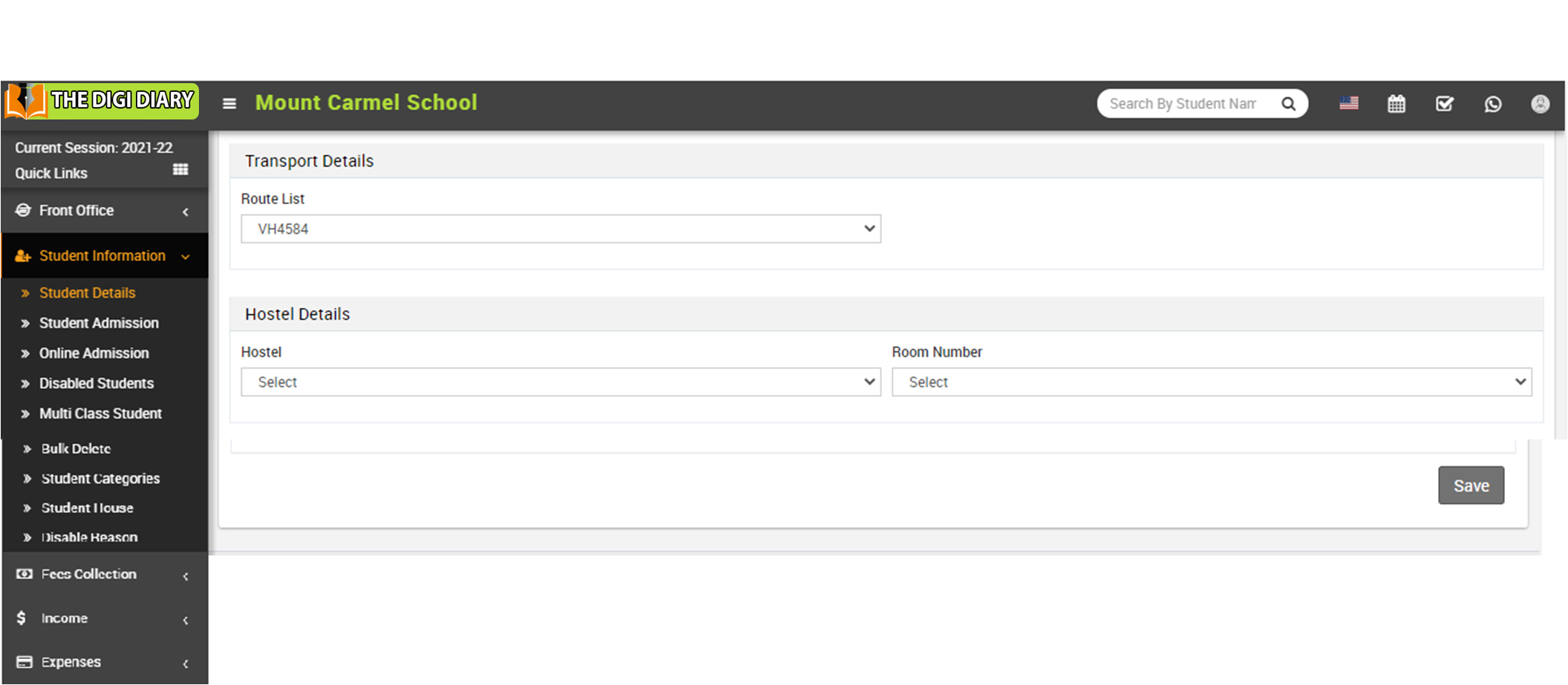 assign vehicle to student image