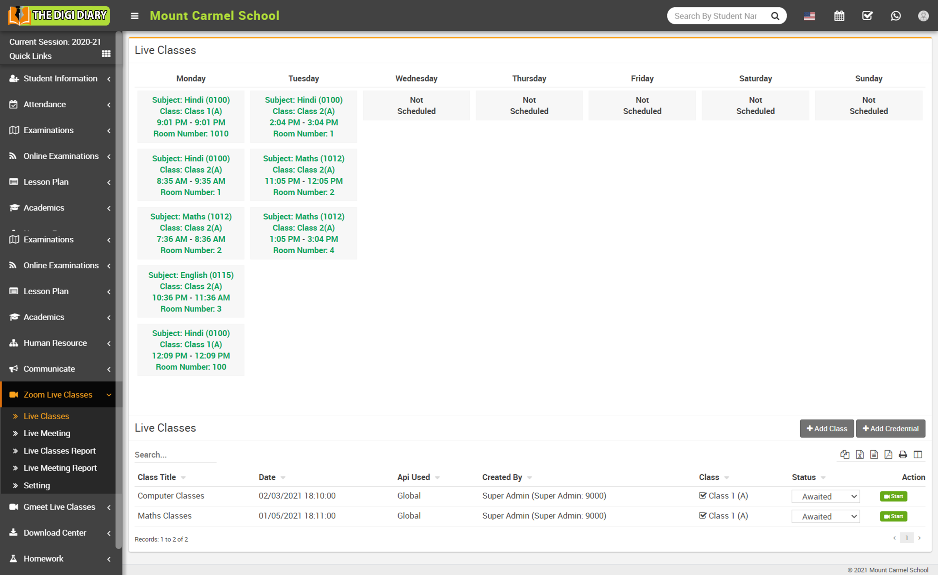 Teacher Add Live Class